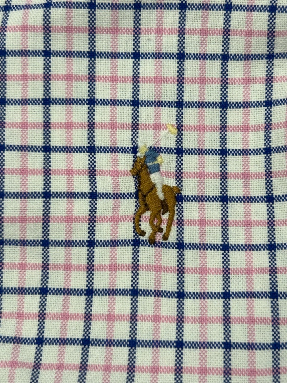 Ralph Lauren Classic Fit Button-Down Shirt Navy and Pink Plaid XXL Flesh Pony - Picture 3 of 7